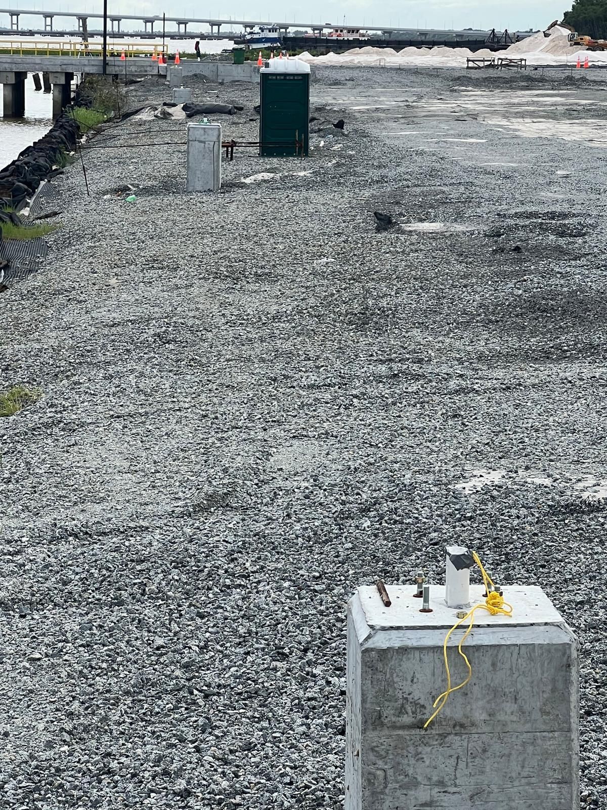 Foundation base prepared with gravel
